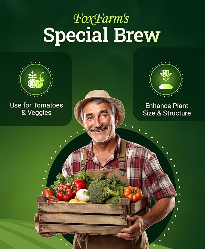 FoxFarm Grow Big Hydroponic Plant Food - 3-2-6 Liquid Plant Fertilizer for Lush Vegetative Growth in Hydroponic Systems - Liquid Concentrate with Earthworm Castings & Micronutrients - 1 Quart
