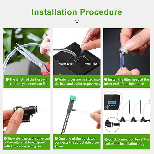 Automatic Watering System for Potted Plants - 10-Pot Indoor Plant Waterer with Timer, Leak-Proof Design & USB-C/Battery Power