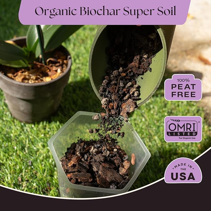 Rosy Soil Orchid Soil Potting Mix - Superior Aeration & Drainage for Orchids - Peat-Free, Microbially Active Biochar Powered Soil for Orchid Plants - Ideal for Indoor Gardening - 4 Quarts