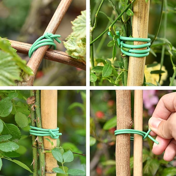 PGarden-EZ Green Soft Twist Tie Tomato Plant Tie TPR Garden Supply, for Supporting Plants and Home Organizing (65.6 feet/20 Meters)