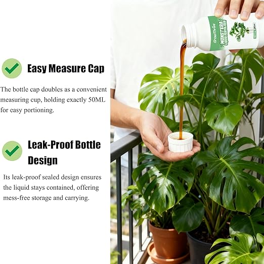 Organic Monstera Plant Food & Liquid Fertilizer (10 oz) - Probiotic Nutrient Solution for Vibrant Leaves & Root Growth - Indoor Plant Care