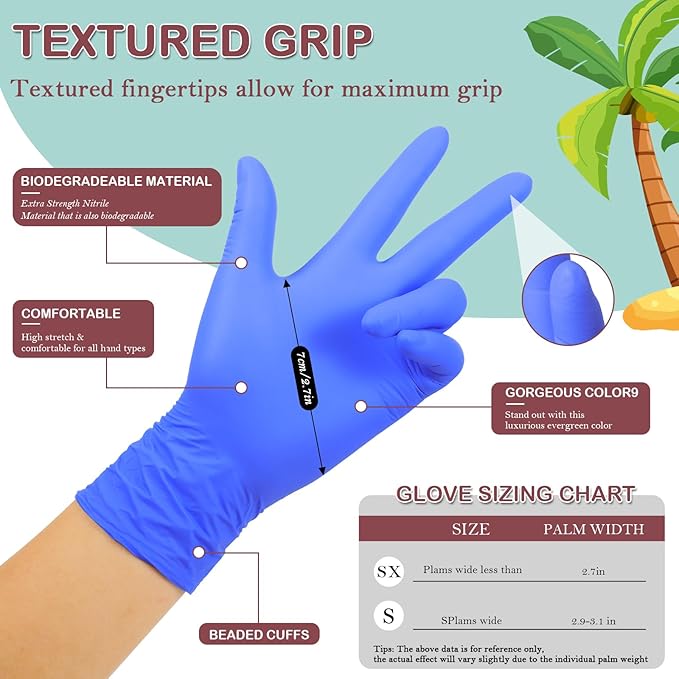 Kids Disposable Nitrile Gloves for 4-10 Years, Suitable for Cooking, Gardening, Painting, Powder and Latex Free-100 PCS