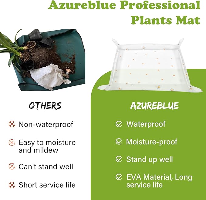 Repotting Mat for Indoor Plants Waterproof Clear Potting Mat Foldable Plant Potting Repotting Tray Portable Gardening Tray for Indoor Potting Soil, House Plants Orchid,Succulents 31.5 x 23.6