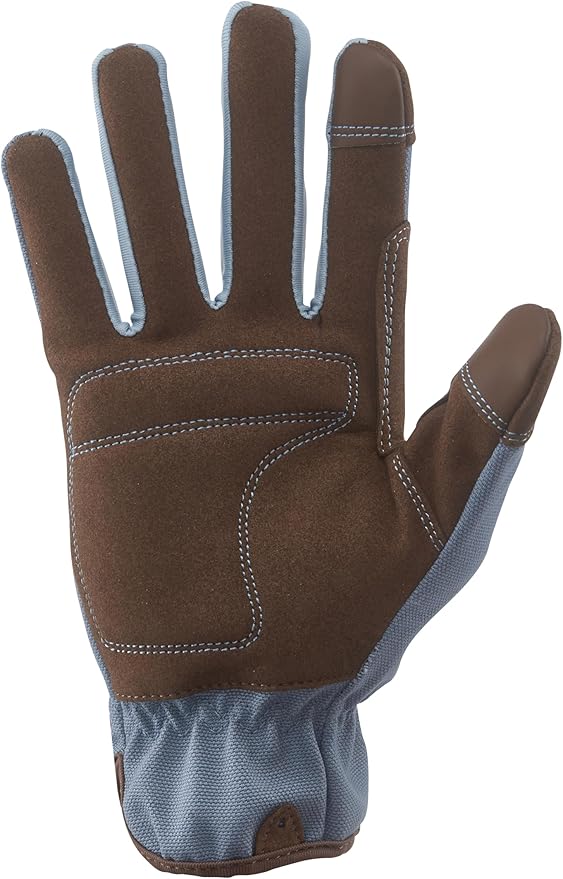 Digz Women's Small Duck Canvas Garden Gloves, Touchscreen, Blue
