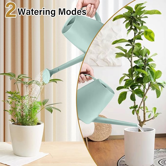 Plant Watering Can - Plastic Indoor and Outdoor - 1/2 Gallon - Green