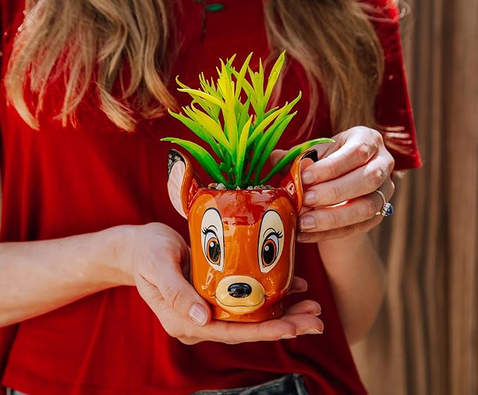 Disney Bambi 5-Inch Ceramic Mini Planter with Artificial Succulent