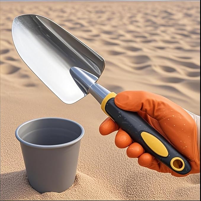 Garden Trowel with Hanging Hole - Garden Hand Shovel Soft Rubberized Non-Slip Handle with Ergonomic Handle for Digging , Planting , Transplanting , Weeding , Digging and Smoothing Soil