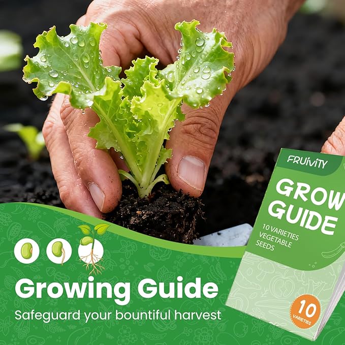 10 Heirloom Seeds Variety Pack - 3200+ Non-GMO Seeds for Planting Vegetables, Indoor Outdoor Garden Seed Starter Kit, Easter Unique Gift for Mother, Women, Mom, Friend, Her