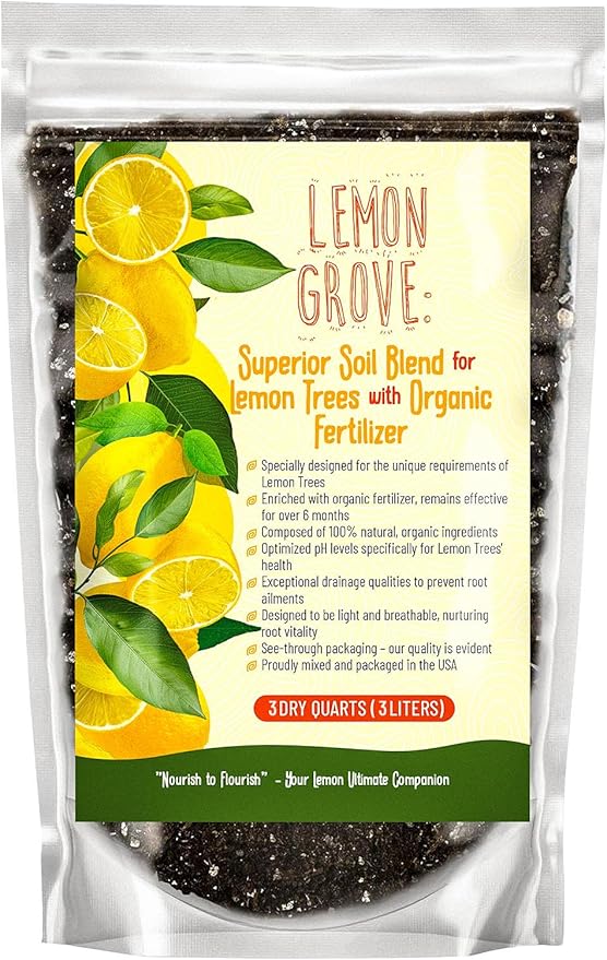 GARDENWISE Organic Lemon Tree Soil – Citrus Potting Mix with Organic Fertilizer – Ideal for Potted Lemon Trees, Meyer Lemons & Citrus Plants – Chunky, Indoor & Outdoor (4 QUARTS)