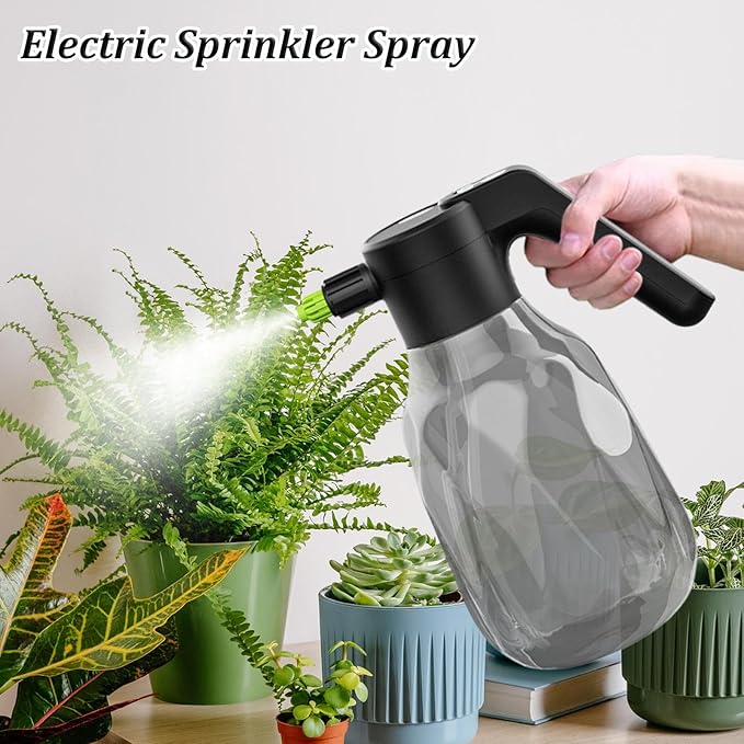 Electric Spray Bottle - 2L Indoor Watering Can for Plants, Automatic Plant Mister, Rechargeable Battery Powered Sprayer | Pump Sprayer for Gardening Lawn Yard Grass Car Cleaning Flowers Vegetables