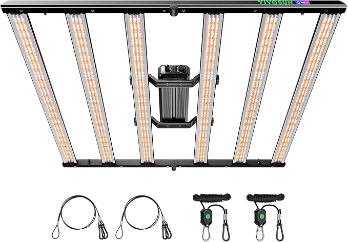 VIVOSUN LumaLight 500W LED Grow Light, Full Spectrum Indoor Plant Light with Deep Canopy Penetration, Smart Dimmable LED Bar Lamp for Vegetables, Herbs, Flowers, 4x4ft Coverage, GrowHub Compatible