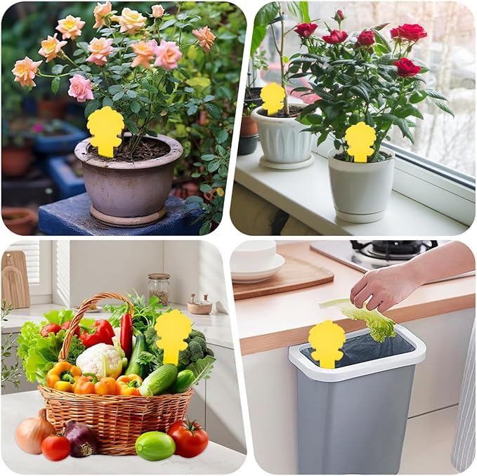 58 Pack Flying Insect Traps for Plants – Yellow Sticky Traps for Gnat, Fly & Flying Bug, Indoor Outdoor Flying Bug Catcher for Pots, Garden & Kitchen, Kid & Pet Safe, Non-Toxic (58 Pcs Ice Cream)