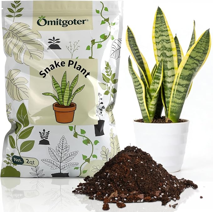 Organic Snake Plant Potting Soil 2qt- Well-Draining Nutrient-Rich Mix for Healthy Roots & Faster Growth, Natural Soil for Sansevieria Plants