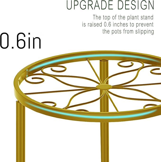 CADANI 5-Pack Metal Plant Stands for Outdoor Indoor, Anti-Rust Iron Flower Pot Stand, Heavy Duty Plant Pot Shelf for Multiple Plant, Decoration Racks for Home, Patio & Garden