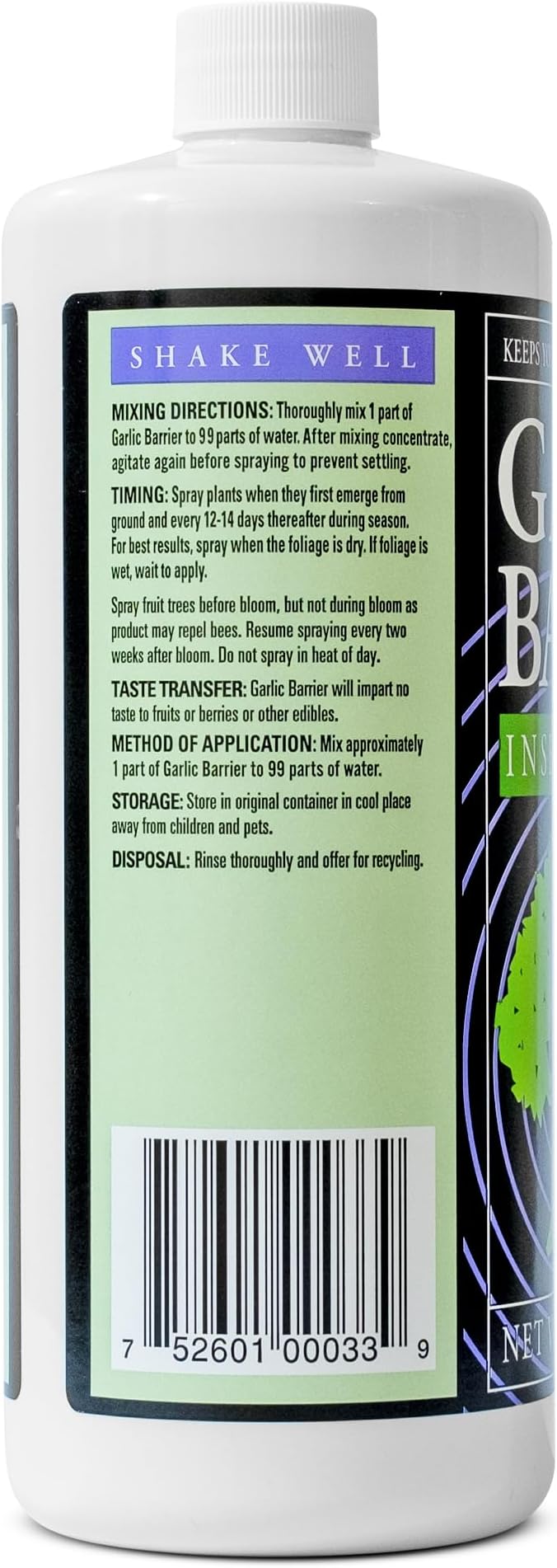 Liquid Garlic Insect Repellent Concentrate, 32 fl oz (2 Pack) – OMRI Listed Garlic-Based Formula for Farms, Crops, Gardens & Greenhouses – Indoor & Outdoor Plant Protection