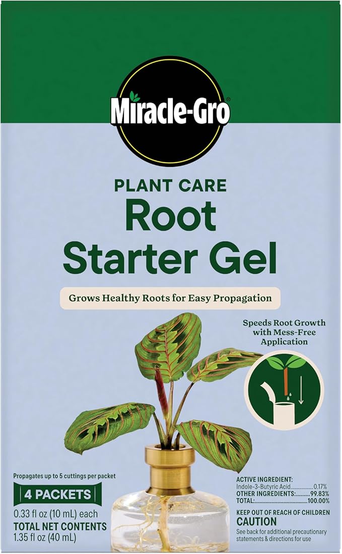 Miracle-Gro Plant Care Root Starter Gel, Rooting Hormone for Propagating Houseplants, 4 Packets