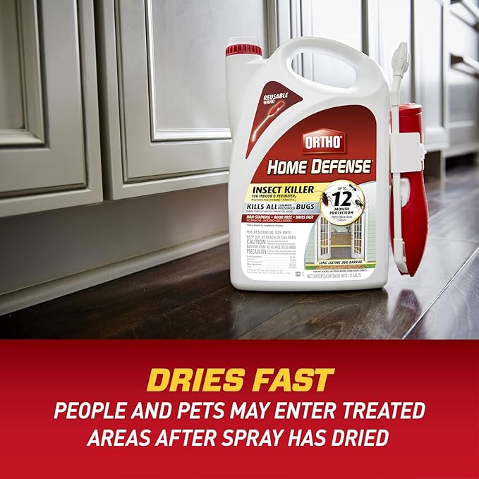 Ortho Home Defense Insect Killer for Indoor & Perimeter2 with Comfort Wand Plus Refill Bundle - Ready-To-Use Bug Spray, Kills Ants, Roaches, and Spiders, 1.33 gal.