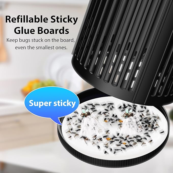Flying Insect Traps Indoor for Fruit Flies, Moths, Fungus Gnats, Mosquitos Refill Pack of 20