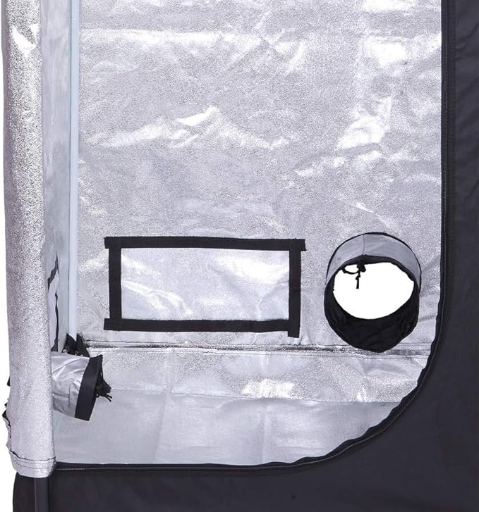 High Reflective Hydroponic Grow Tent Indoor Grow Room with Observation Window and Floor Tray for Planting Fruit Flower Veg (32"x32"x63")