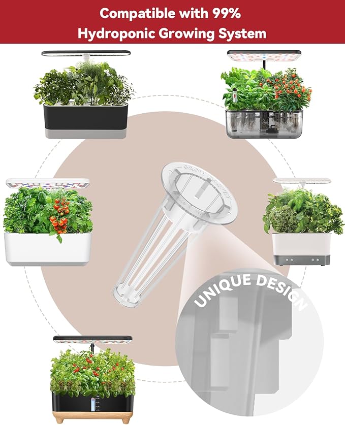 LYKOCLEAN Hydroponic Seed Pod Kit Compatible with AeroGarden, Ahopegarden, iDoo, MUFGA, 8 Pods Complete Growing Anything Garden Supply with Strawberry Seeds, Grow Sponges, Baskets, Domes, Labels