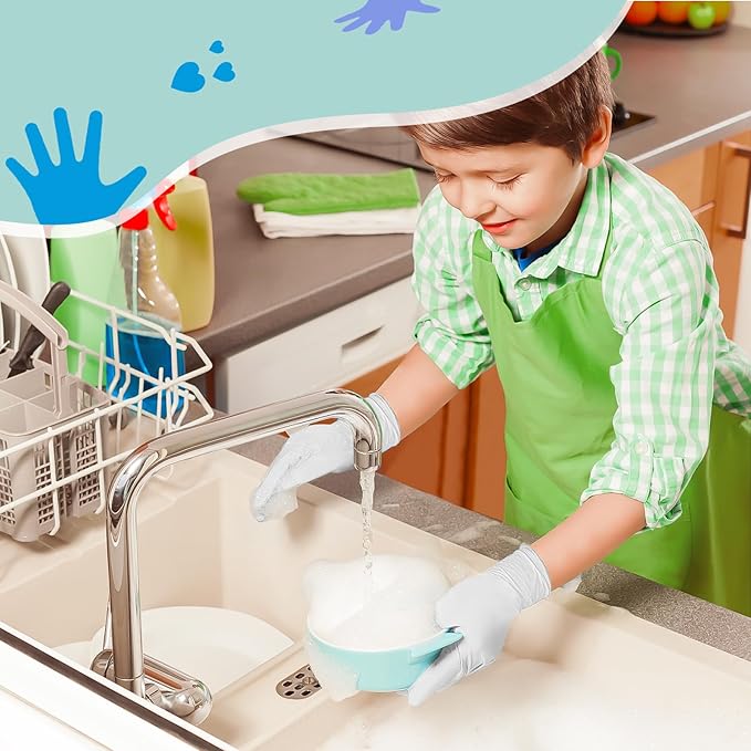 Kids Disposable Nitrile Gloves for 4-10 Years, Suitable for Cooking, Gardening, Painting, Powder and Latex Free-100 PCS