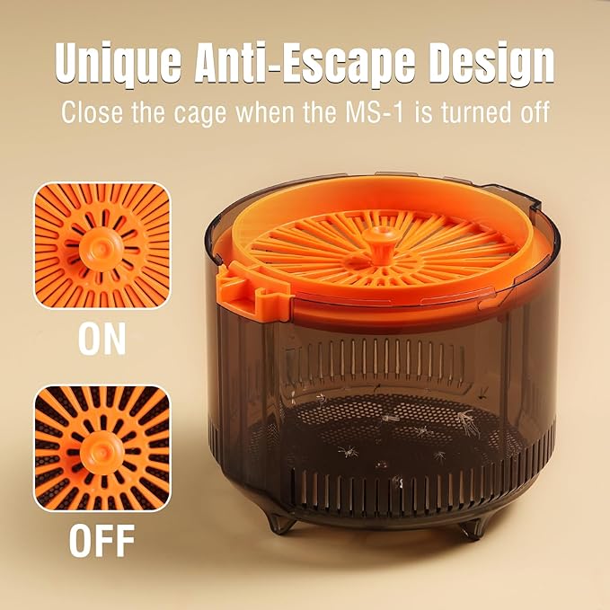 Raddy MS-1 Indoor Insect Trap with Suction, Electric Pest Killer for Fruit Fly/Mosquito/Gnats/Moths, Anti-Escape Net Design, Physical Pest Control, Flying Bug Catcher for Home Kitchen Greenhouse