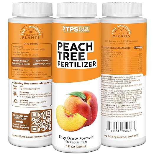 Peach Tree Fertilizer – Liquid Peach Tree Plant Food for Healthy Growth & Fruit Production, 32 oz