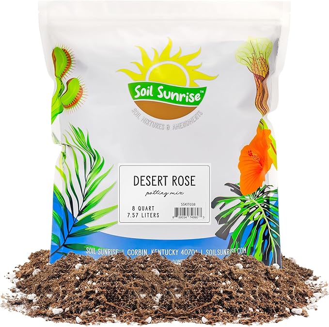 Soil Sunrise Desert Rose Potting Soil Mix (8 Quarts) Hand Blended Small Batch Soil Blend for Desert Rose Plant