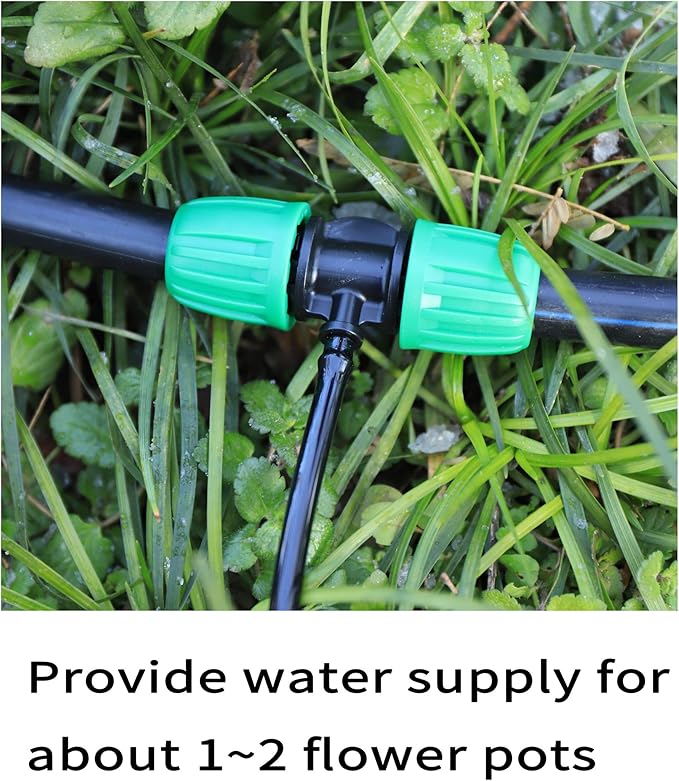 10 Pcs 1/2" to 1/4" Barbed Tee Connector, 1/2 Inch to 1/4 Inch Drip Irrigation Fittings Drip Line Reducer Tee Connectors 1/2" to 1/4" 3-Way Splitter Connectors for Garden Drip Irrigation System