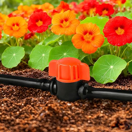 30 Pack 1/4" Drip Irrigation Shut Off Valves, Drip Line Shut Off Switch Valve for 1/4 Inch Drip Irrigation Tubing Water Flow Control In-Line Valve for Garden Drip Systems