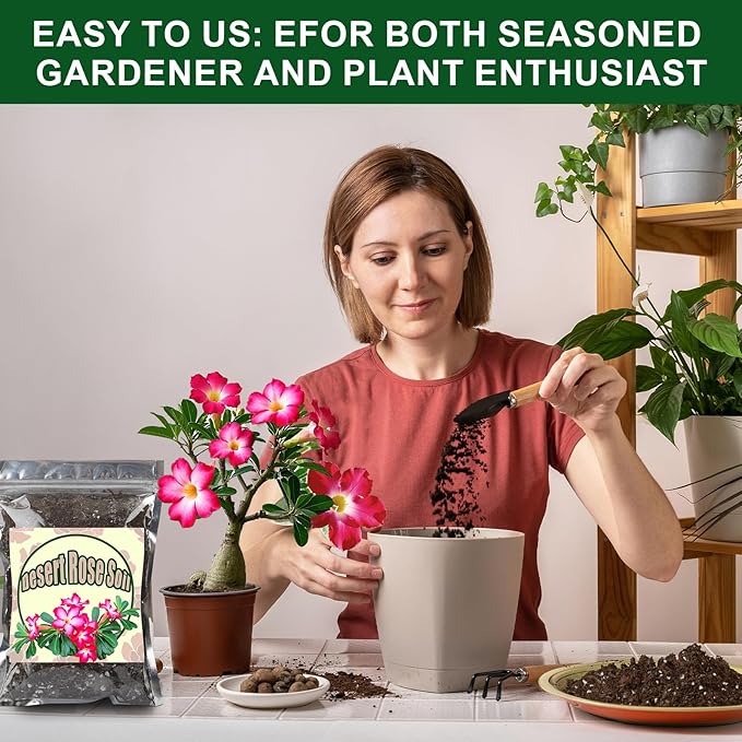 Doter Organic Desert Rose Potting Soil Mix for Healthy Growth 1qt - 100% Natural Potting Mix - Specially Formulated Nutrient-Rich Plant Soil for Desert Rose Plant.