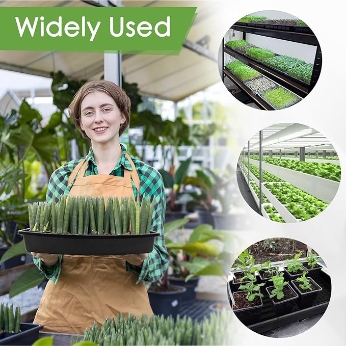 Microgreens Growing Trays Kit – 6 Pack Micro Green Grow Trays with 12 Hemp Fiber Grow Mats, 15 x 11 x 2.5 Inch Seed Starter Trays for Growing Microgreens, Indoor Gardening