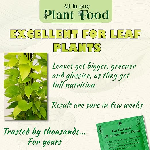 Go Garden All in One Plant Food Fertilizer | Better Plant Growth Guaranteed - Water Soluble Formula for Easy Use of Plants | 10 sachets, 250 gm