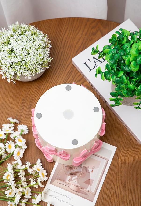 Stylor Pink Bow Planter - Coquette Bow Room Decor for Teen Girls, Decorative Cute Flower Pot with Drainage Hole, Resin Planters for Indoor Plants, Girly Gardening Pot for Home Aesthetic