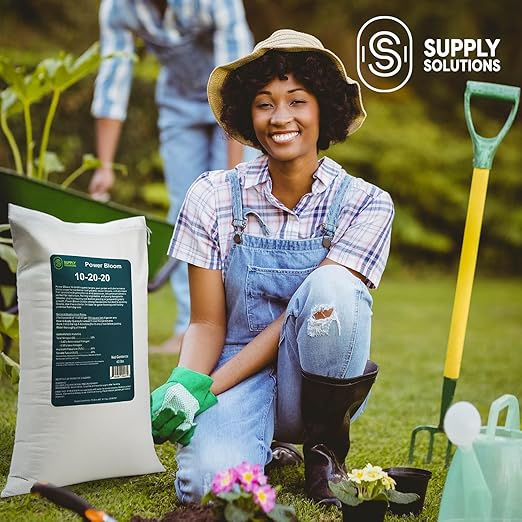 Supply Solutions | Power Bloom 10-20-20 Fertilizer | Bloom Booster Fertilizer for Flowers and Plants, High Phosphorus NPK Fertilizer for Vegetable Garden, Fruit Tree and Flower Fertilizer (40 Pounds)