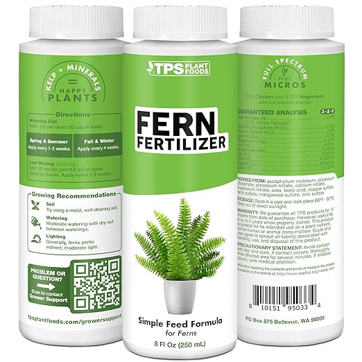 Fern Fertilizer – Liquid Plant Food for Fuller Fronds, Deep Green Color & Lush Growth, 1 Gallon