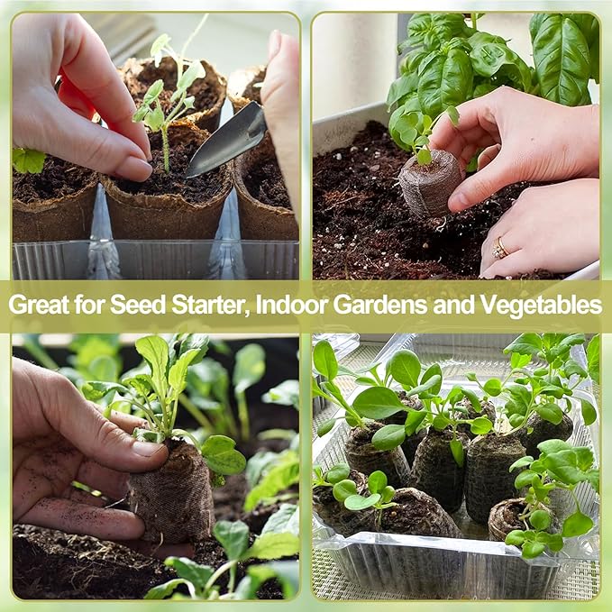 Legigo 200 Pcs 50mm Seed Starter Peat Pellets for Seedlings- Compressed Seed Starter Pods Seed Starting Pellets Plugs Soil Peat Pods for Starting Seeds, Garden Planting Herb Flower Vegetables