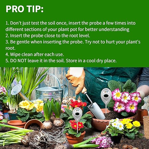Soil Moisture Meter Sensor Long Probe Deep Use, Water Monitor Indicator, Hygrometer for Outdoor Indoor Large Pot Plants, Flower, Gardening, Farming, 2 Pack