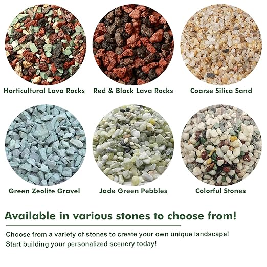 18 lbs Succulent and Cactus Bonsai Pebbles, 6-9mm Decorative Landscaping Polished Stones Natural Garden Gravel Rocks for Indoor Outdoor Plants Aquariums DIY, and Gardening Top Dressing, Jade Green
