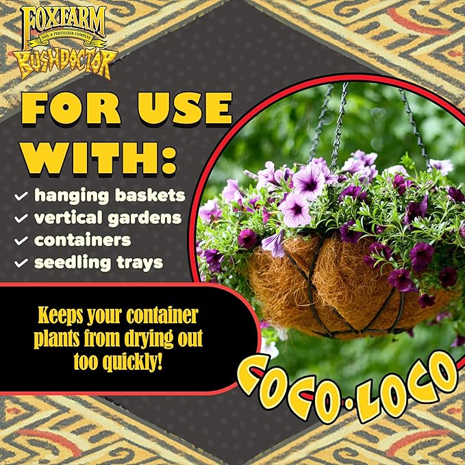 FoxFarm Bush Doctor Coco Loco Potting Mix, 2cu ft (Pack of 6) - Extends Your Watering Schedule, Triple-Washed to Reduce Salt Content - Perfect for Cultivating Vigorous Plants
