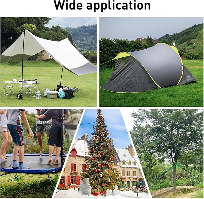 3 Pcs Heavy Duty Steel Tree Stake Kit, Tree Supports for Leaning Tree Protection with 3 PCS 11.8" Steel Tree Stakes, 3 PCS 15.8" Tree Straps，32.8 FT Rope