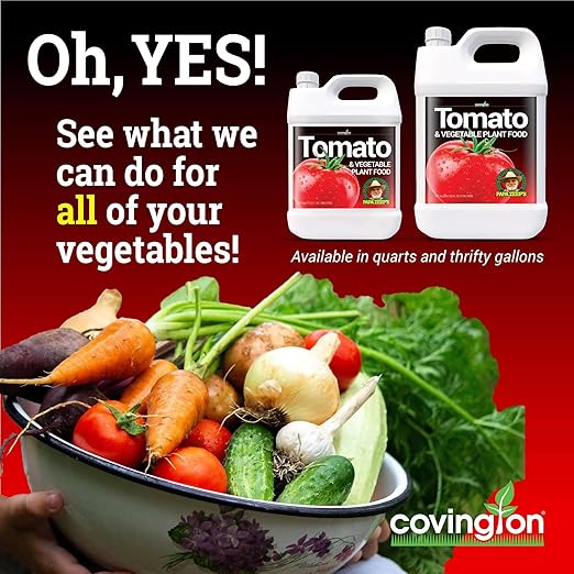 Covington Organic Liquid Tomato & Vegetable Fertilizer (32oz) – Easy-to-Use Water-Soluble Plant Food for Tomatoes, Peppers, and Edibles – Natural Garden Nutrients