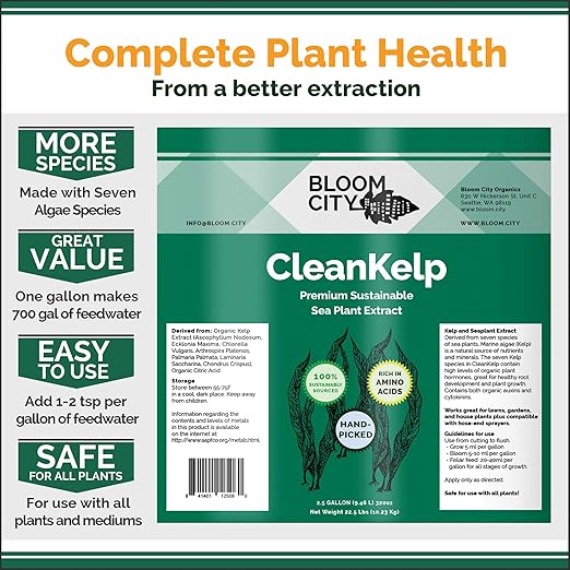 Bloom City Seaweed and Kelp Fertilizer – Liquid Seaweed Supplement for Stronger Roots, Faster Growth & Improved Stress Tolerance, 8 oz