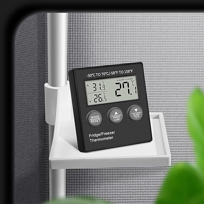 4 PCS Grow Tent Corner Shelf,16 mm Grow Tent Accessories,White Grows Tents Shelves for Place The Hygrometer Camera and Planting Equipment Black/White (White/4PCS)