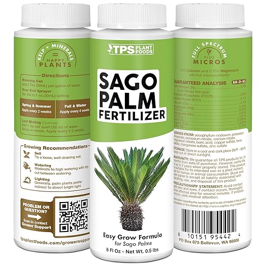 Sago Palm Fertilizer – Liquid Plant Food for Rich Green Fronds, Stronger Roots & Healthy New Growth, 8 oz