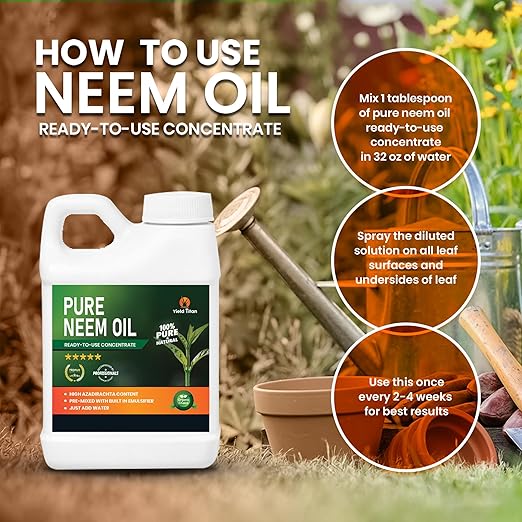 Ready-to-Use Concentrate Neem Oil - 100% Pure & Natural | Ready to Mix | Just Add Water (32 oz)