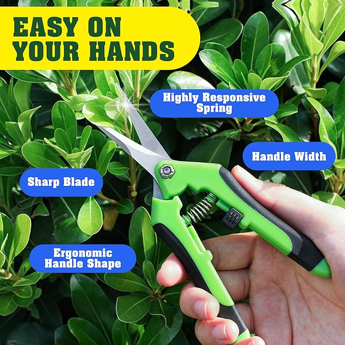 EWPJDK 4 Pack Garden Pruning Shears, Stainless Steel Garden Shears, Gardening Shears, Garden Scissors, Clippers, Pruning Snips, Pruning Shears for Gardening Tools (Multi-color)