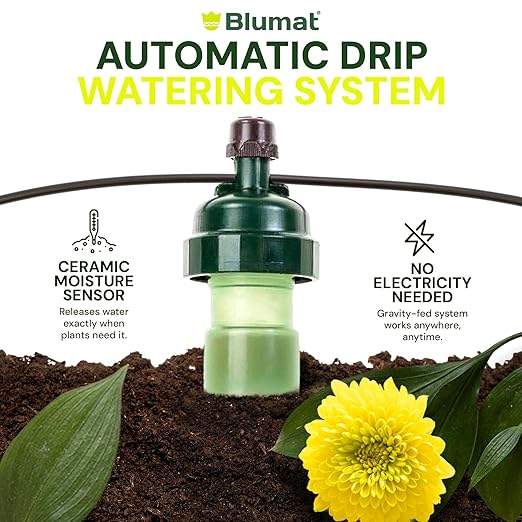 Blumat Drip Irrigation System - Tropf Medium Box Automatic Plant Watering Devices for Garden, Patio and Hanging Baskets - Garden Watering System Up to 12 Plants - Effortless Hydration - 12 Pack