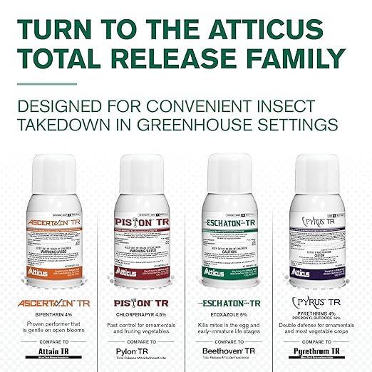 Atticus Eschaton TR Greenhouse Fogger (2oz Can) - (Compare to Beethoven) - Total Release Etoxazole Insecticide/Miticide - Kills Mites and Suppresses Whiteflies (Pack of 3)