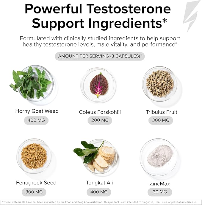 InnoSupps T-Drive Magnum Testosterone Booster Enhance Peak Performance Amplify Muscle Growth, Increase Libido & Energy Levels, Horny Goat Weed Tongkat Ali, Zinc, Fenugreek, Fat Burner 90 Caps/30 Days